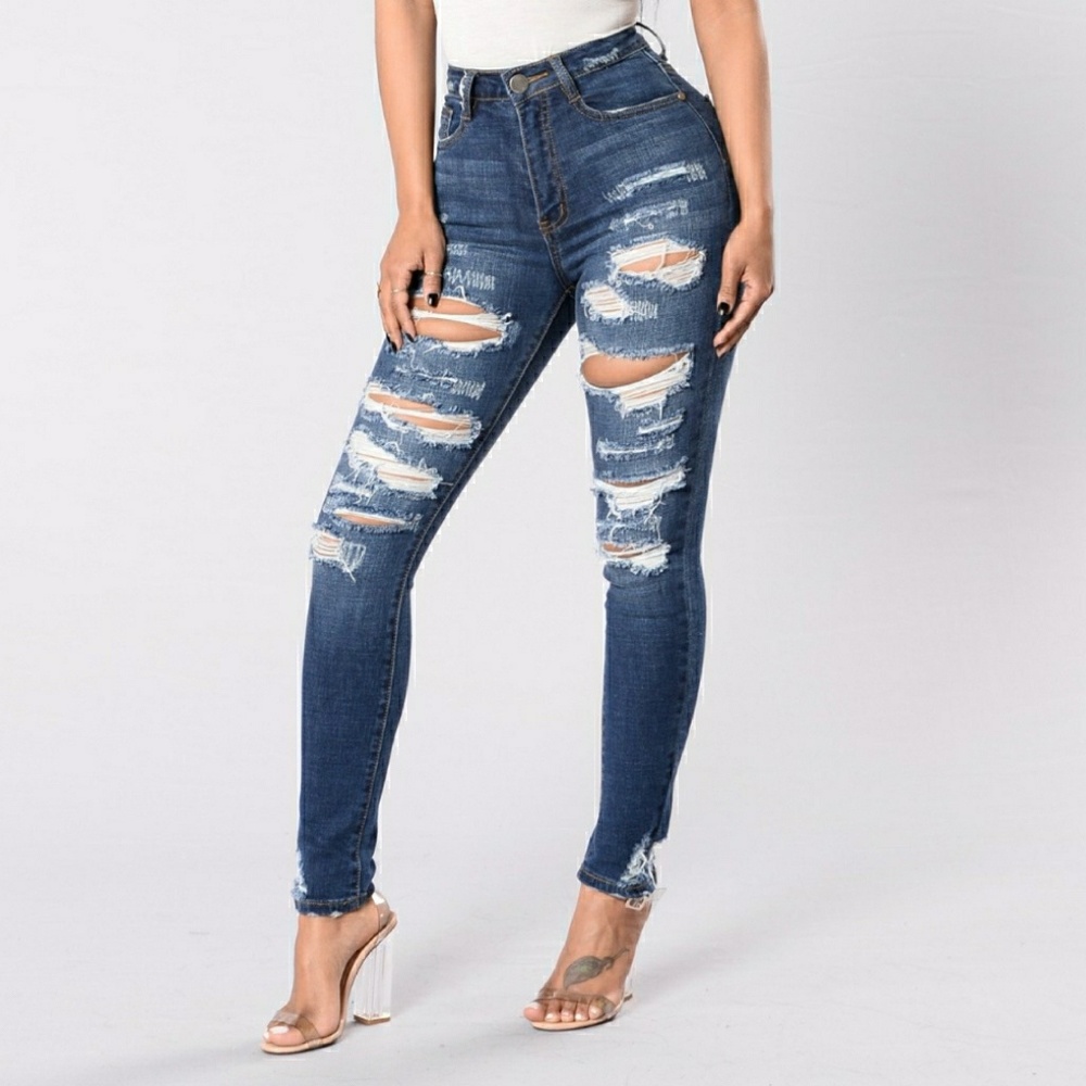 Fashion Nova-Deconstructed Jeans (So Cute!)